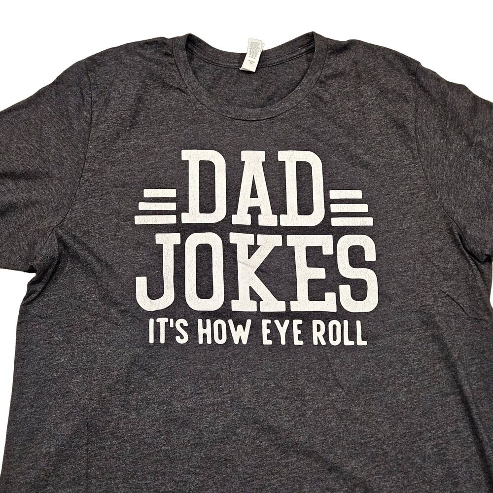 "Dad Jokes" Canvas Bella-Canvas Men's Gray Graphic Short Sleeve T-Shirt Size XL
